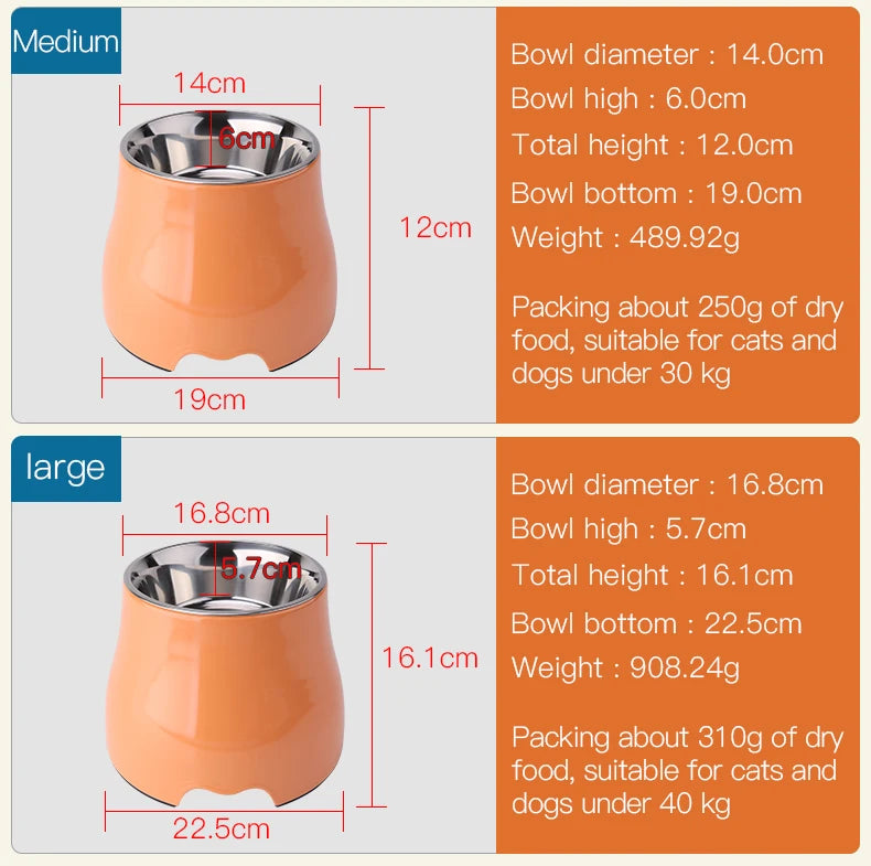 不銹鋼寵物餵食&飲水碗 - 健康護脊飼養首選