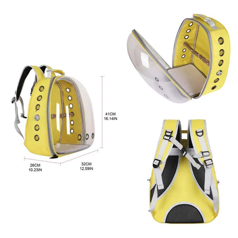 透明鸚鵡外出背包鳥籠 - 旅行外出攜帶神器