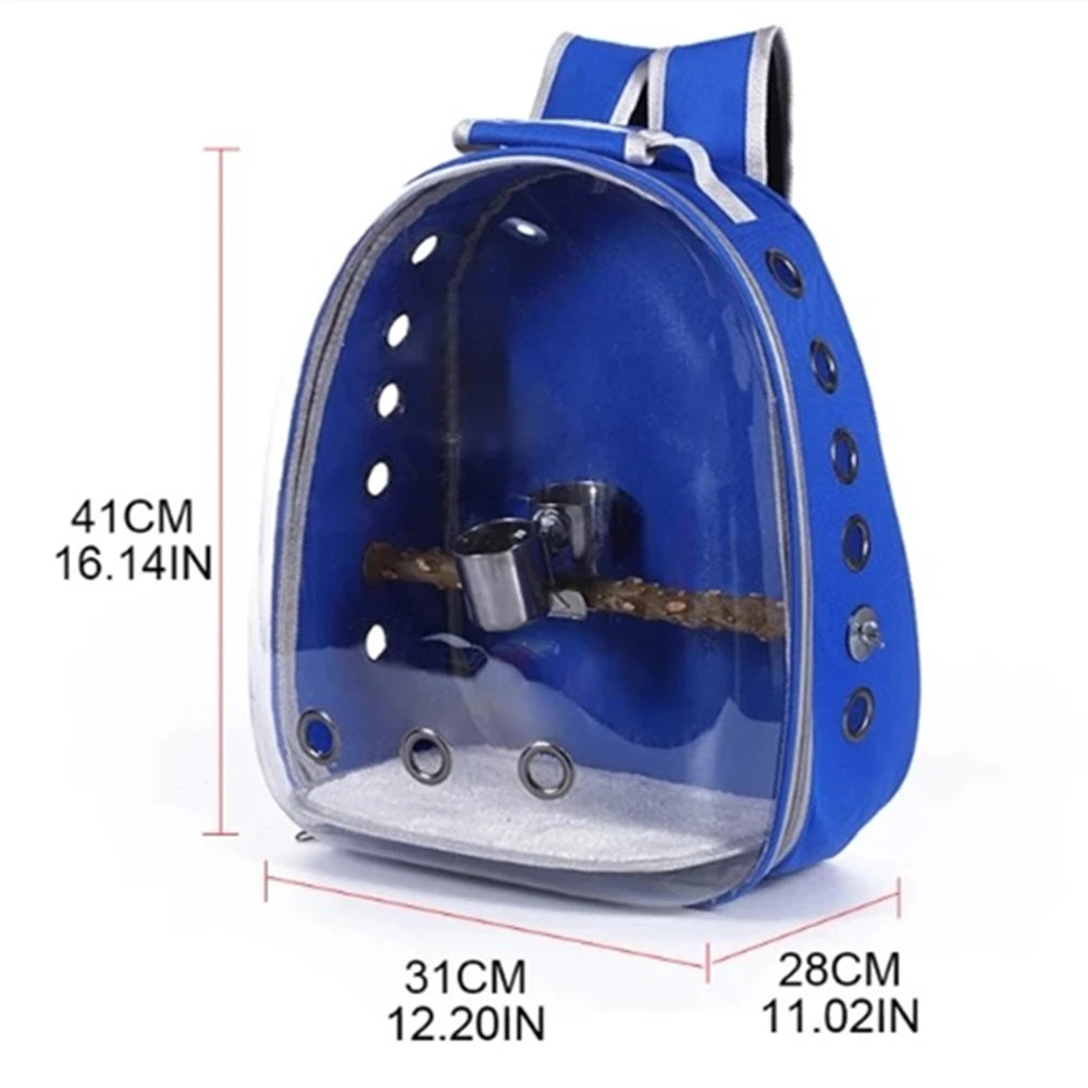 透明鸚鵡外出背包鳥籠 - 旅行外出攜帶神器