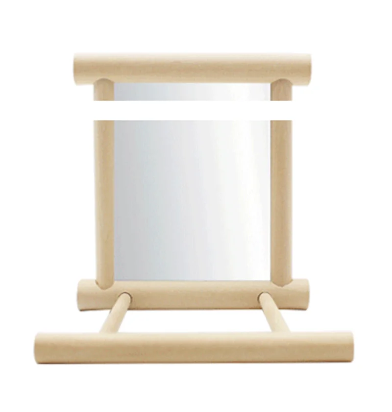 鸚鵡鏡子棲木玩具 - 互動鳥籠鏡台