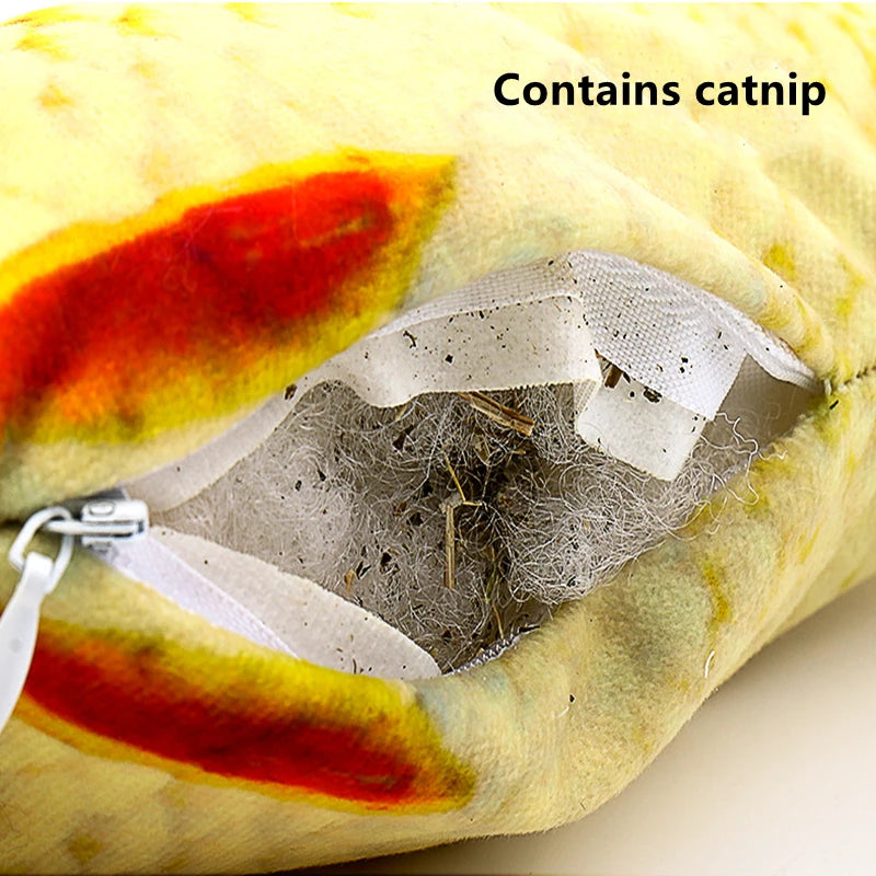 3D魚形貓薄荷軟毛絨玩具 - 抗咬互動咀嚼神器