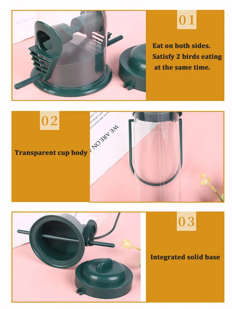 自動懸掛鳥食器 - 多孔小鳥戶外餵食工具