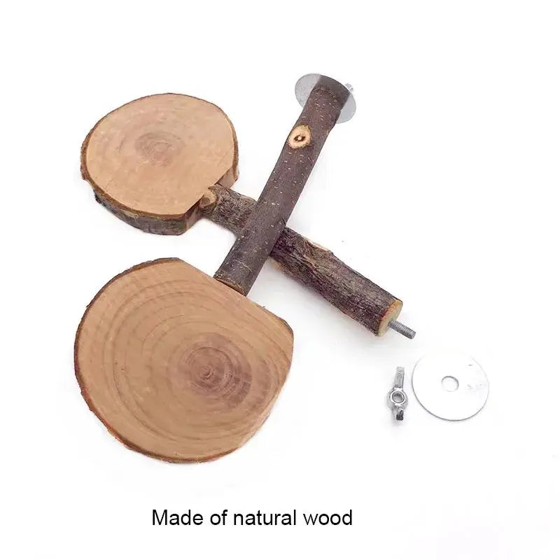 天然蘋果木鳥類站架 - 安全磨爪與啃咬玩具