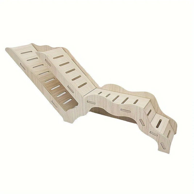 專業木製倉鼠爬梯秘密小屋 - 互動玩樂天堂