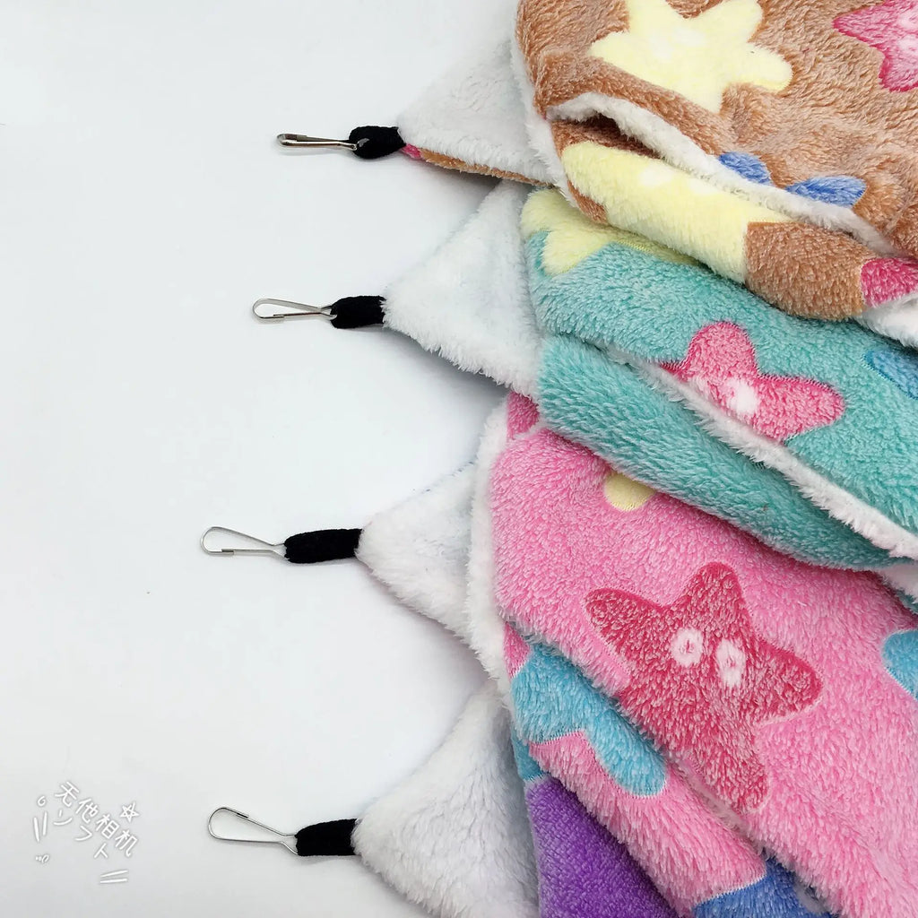 雙層溫暖寵物吊床 - 柔軟絨布小型動物睡窩