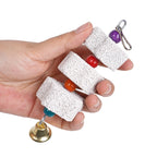 鸚鵡磨牙鈣石玩具 - 帶鈴鐺鳥籠配件