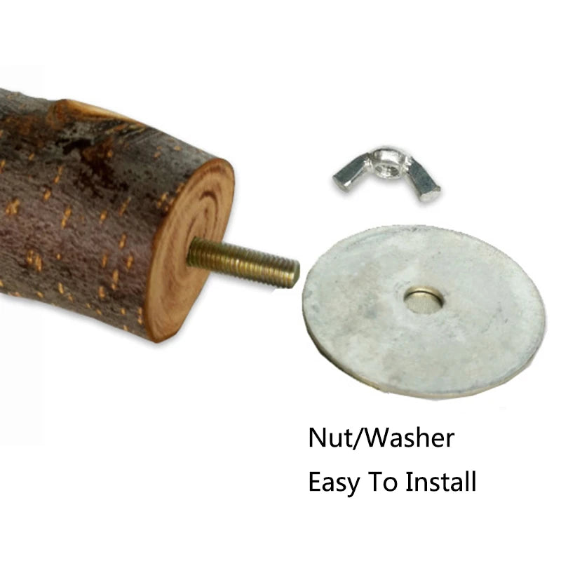 天然蘋果木鳥類站架 - 安全磨爪與啃咬玩具