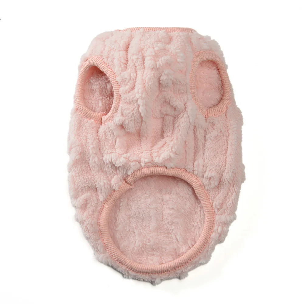 舒適毛絨連帽毛衣 - 秋冬小中型寵物保暖服
