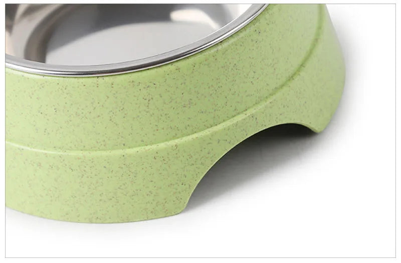 雙碗不銹鋼寵物餵食碗 - 實用小型犬飼養神器