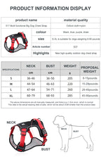 反光中大型犬戰術背心配帶 - 1680D防水牛津布