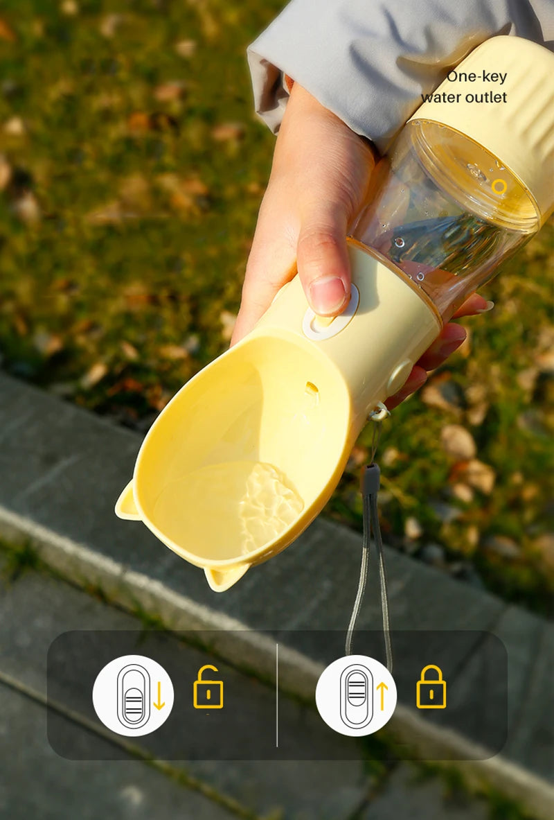 便攜式2合1寵物水壺 - 貓狗外出飲水進食神器