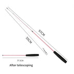 伸縮貓咪逗趣釣竿 - 三節羽毛互動玩具