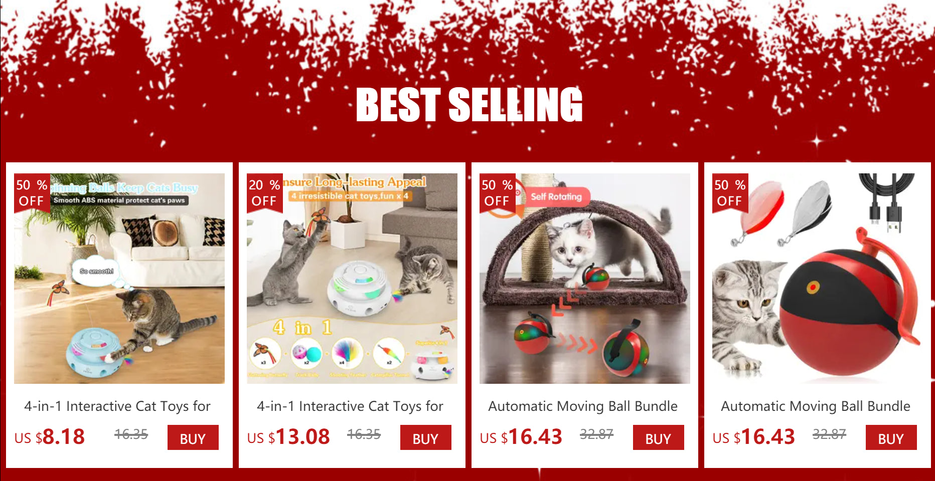 4合1智能貓互動玩具 - 自動6孔打地鼠遊戲