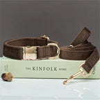 多色絲絨豪華寵物頸圈 - 舒適皮帶頸圈