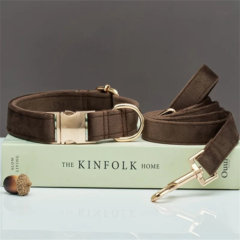 多色絲絨豪華寵物頸圈 - 舒適皮帶頸圈