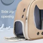 1件裝PU便攜貓狗背包 - 時尚透氣戶外旅行載具