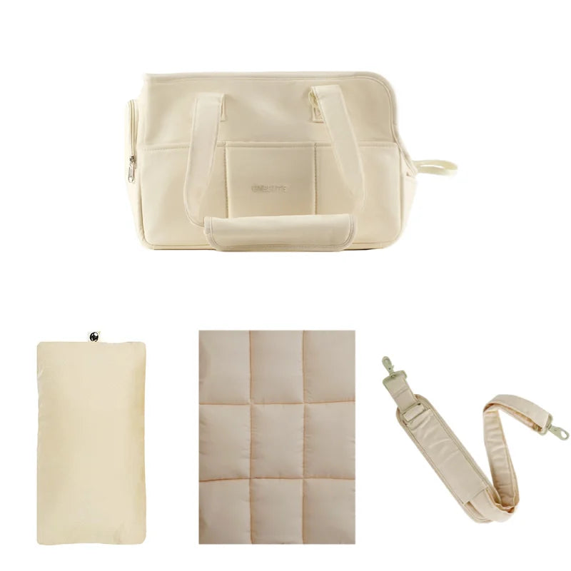 便攜式寵物肩揹包 - 100%棉質中型犬貓外出袋