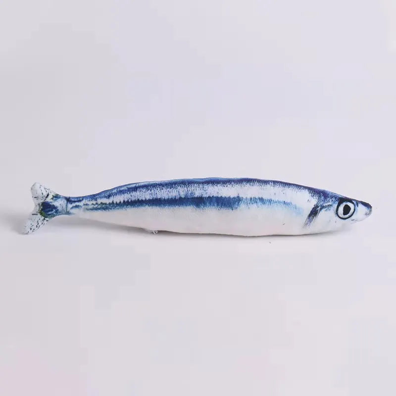 3D魚形貓薄荷軟毛絨玩具 - 抗咬互動咀嚼神器