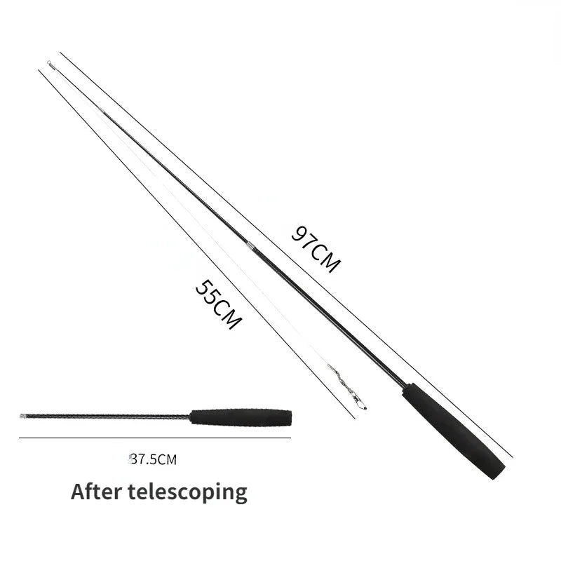 伸縮貓咪逗趣釣竿 - 三節羽毛互動玩具