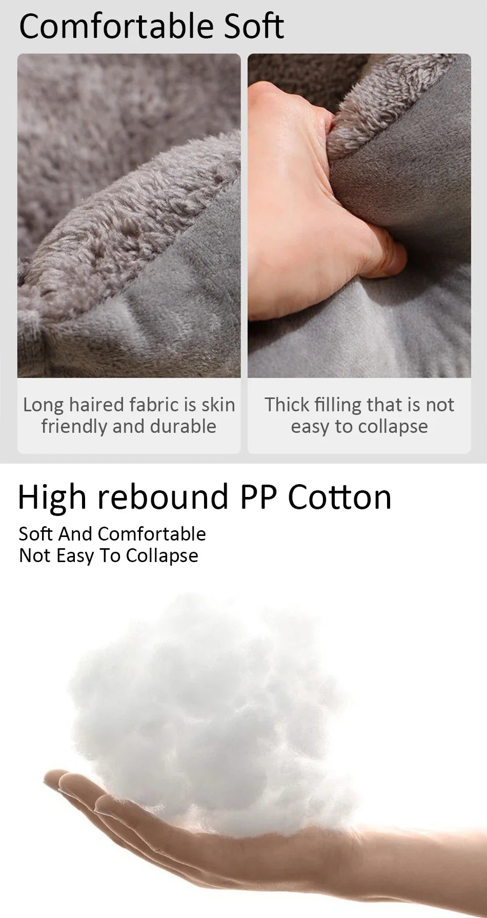 舒適貓咪短毛絨床 - 溫暖毛孩小窩