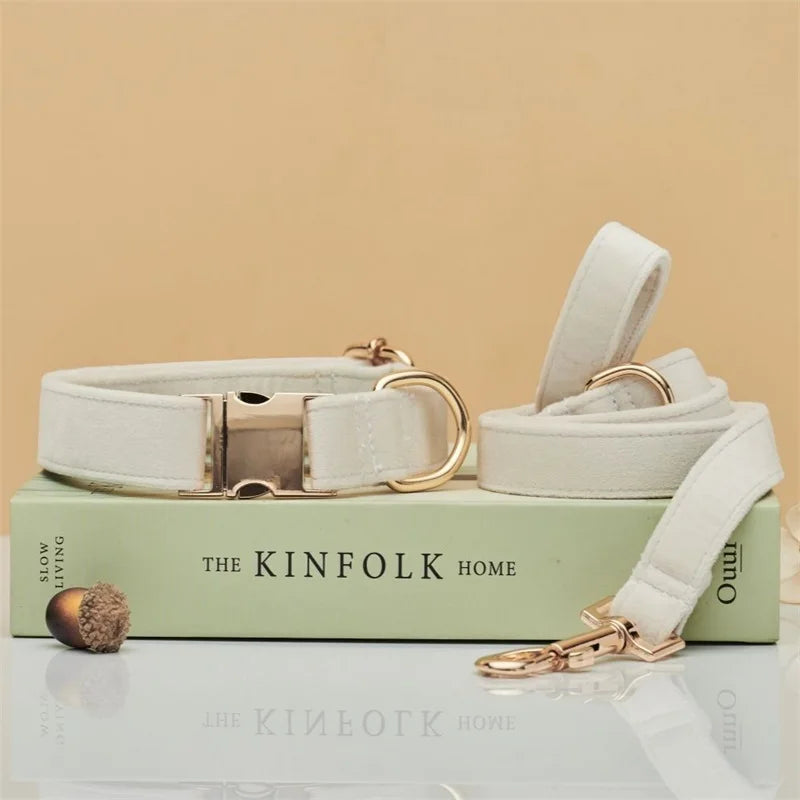 多色絲絨豪華寵物頸圈 - 舒適皮帶頸圈