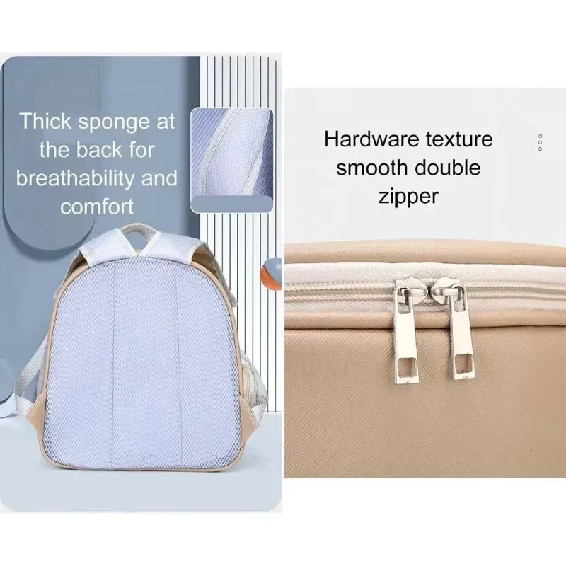 1件裝PU便攜貓狗背包 - 時尚透氣戶外旅行載具