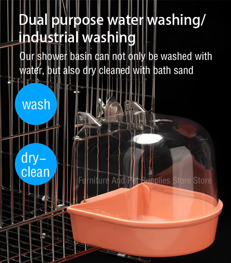 懸掛式鳥類沐浴盒 - 鸚鵡淋浴籠配件