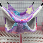 雙層溫暖寵物吊床 - 柔軟絨布小型動物睡窩