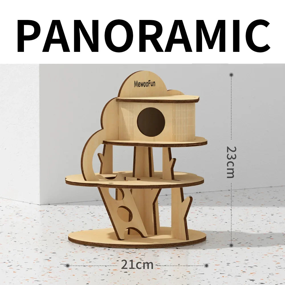 專業木製倉鼠樹屋別墅 - 攀爬隱藏樂園