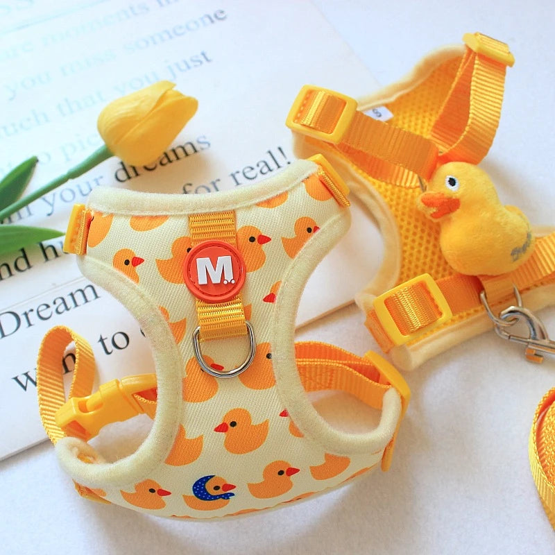 可調節法國鬥牛犬寵物肩背帶 - 動物圖案幼犬背心配帶背心