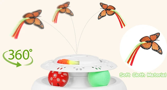 4合1智能貓互動玩具 - 自動6孔打地鼠遊戲