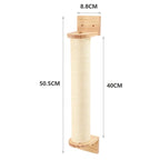 壁掛式貓爬繩木踏板 - 幼貓訓練與玩樂樂園