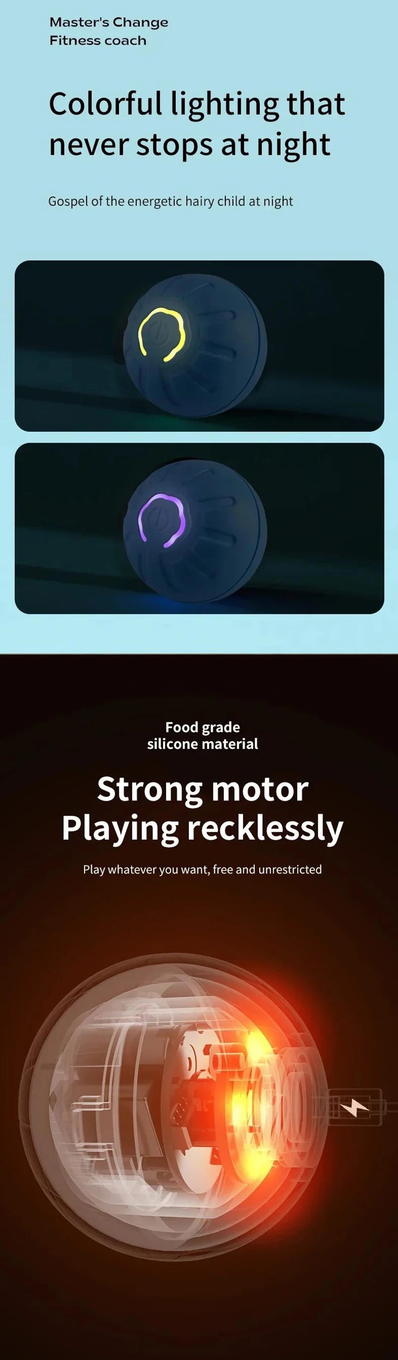 智能電動狗球玩具 - USB自動彈跳互動樂趣