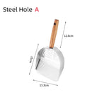 專業碳鋼貓砂鏟 - 木柄耐用清潔神器