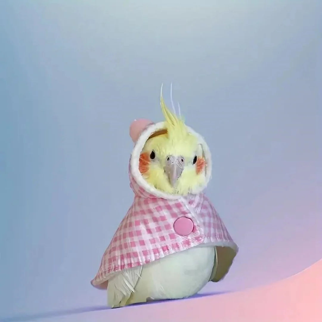 可愛鸚鵡斗篷 - 保暖時尚鳥類服裝