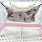 雙層溫暖寵物吊床 - 柔軟絨布小型動物睡窩