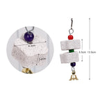 鸚鵡磨牙鈣石玩具 - 帶鈴鐺鳥籠配件