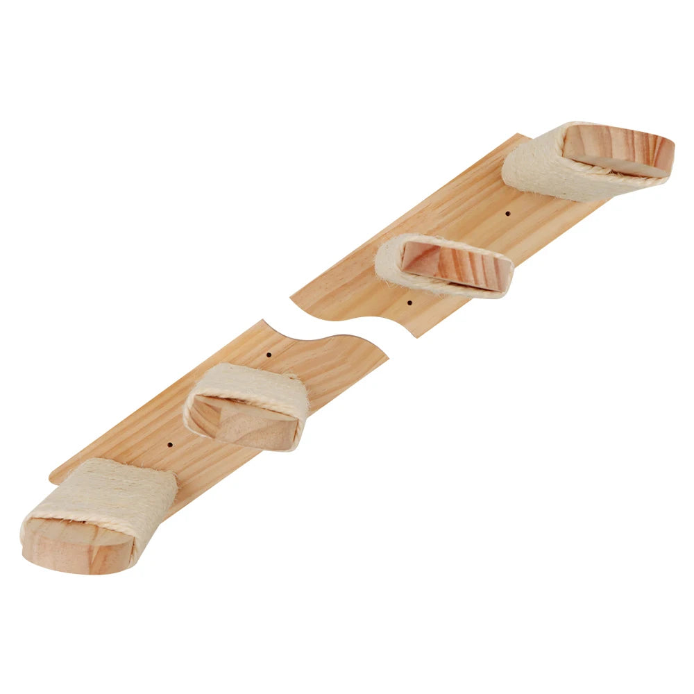 壁掛式50cm貓爬架梯 - 舒適吊床與西扎麻抓抓樂