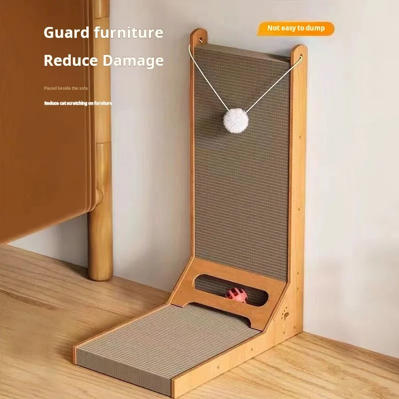 專業木紋貓抓板 - L型耐磨防刮貓爬架