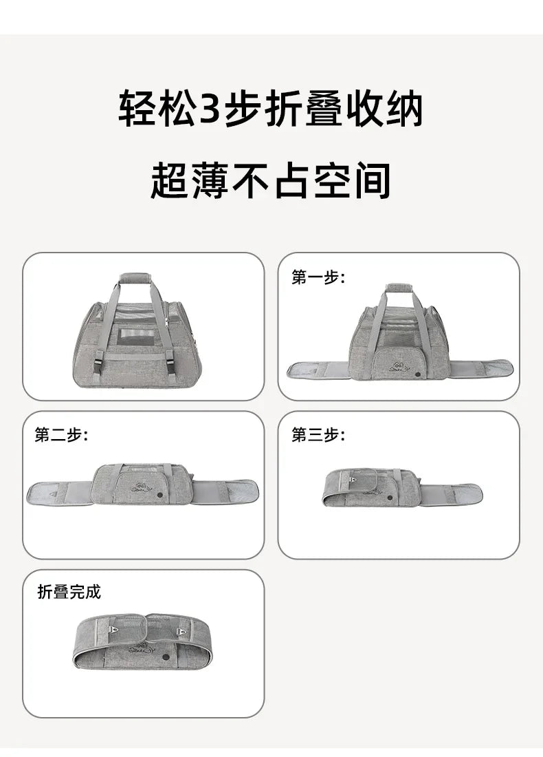 貓咪便攜肩背包 - 透氣摺疊外出旅行包