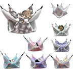 雙層溫暖寵物吊床 - 柔軟絨布小型動物睡窩