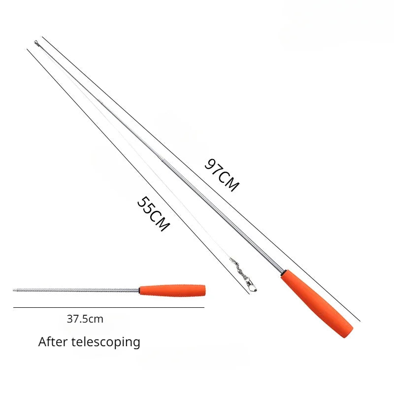 伸縮貓咪逗趣釣竿 - 三節羽毛互動玩具