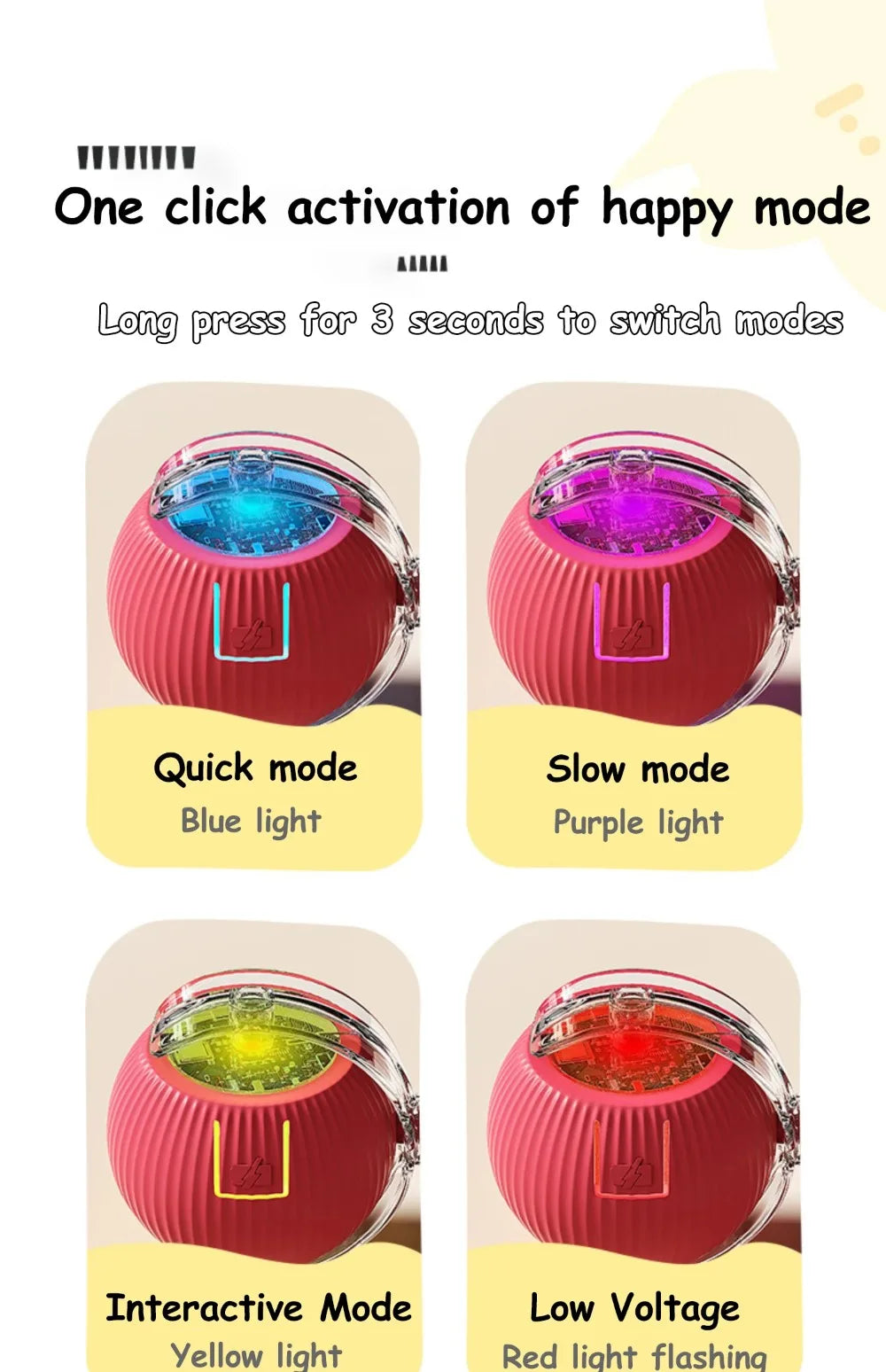 智能電動貓互動滾球玩具 - 充電式假尾娛樂神器