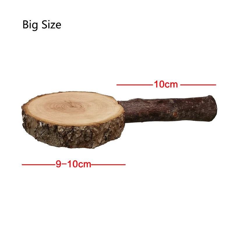 天然蘋果木鳥類站架 - 安全磨爪與啃咬玩具