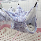 雙層溫暖寵物吊床 - 柔軟絨布小型動物睡窩