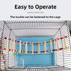 標題： 天然木製鸚鵡梯子玩具 - 彩球攀爬吊盪