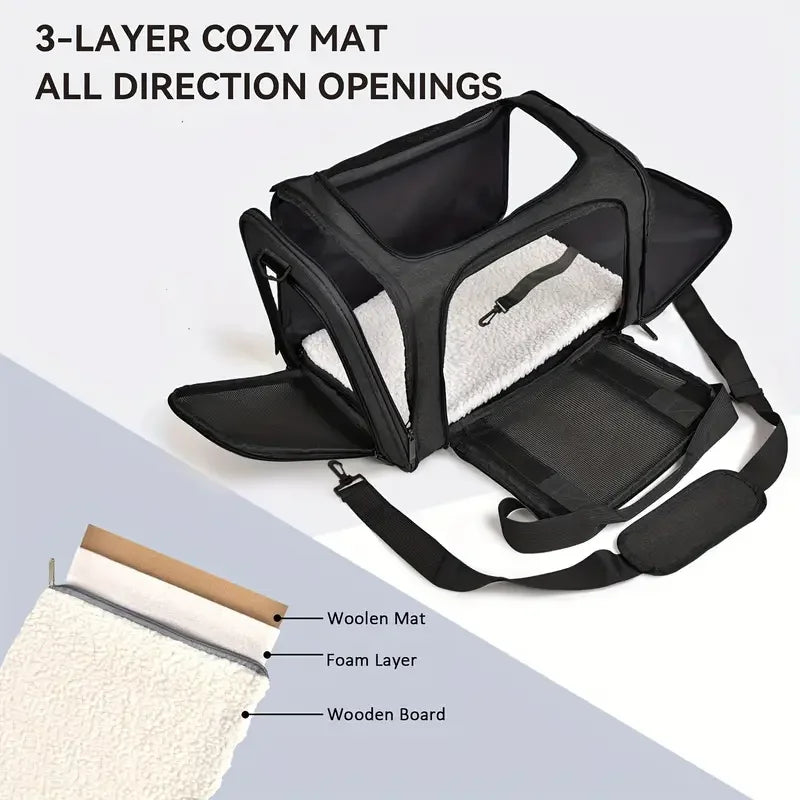 透氣側開背包式寵物旅行袋 - 航空認證狗狗載具