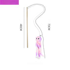 伸縮貓咪逗趣釣竿 - 三節羽毛互動玩具