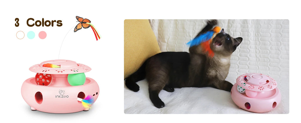 4合1智能貓互動玩具 - 自動6孔打地鼠遊戲