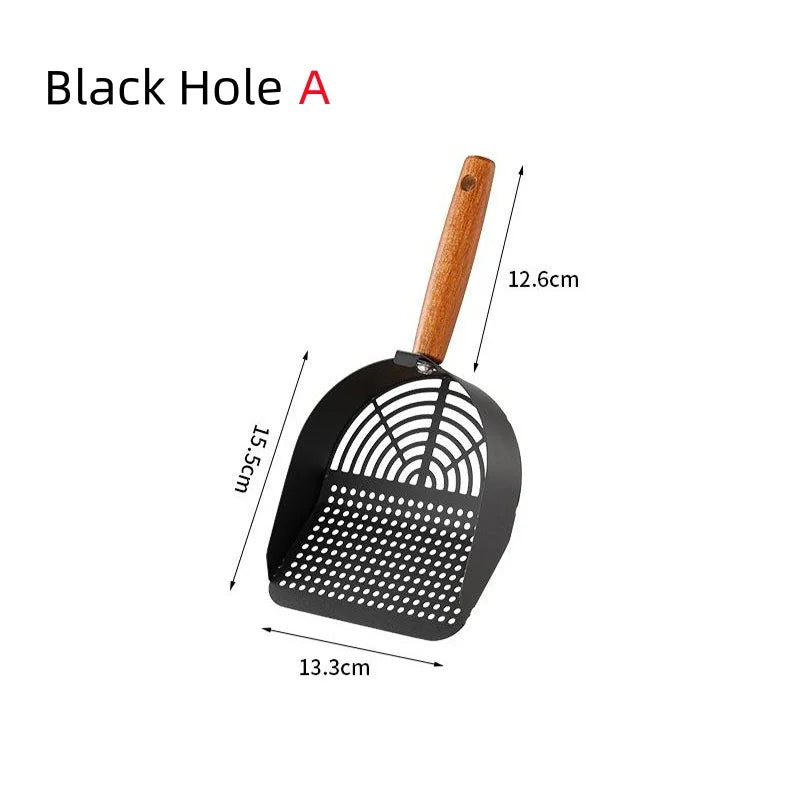 專業碳鋼貓砂鏟 - 木柄耐用清潔神器